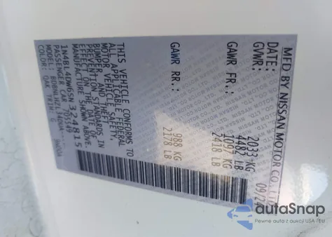 2025 Nissan Altima Sv Awd from USA, damaged, VIN 1N4BL4DW6SN324815